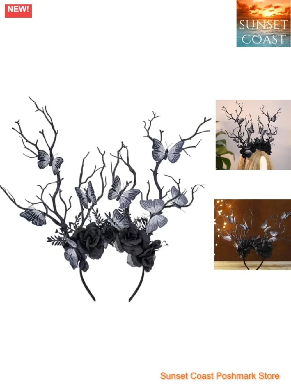 Handmade Gothic Forest Branch Headband - Woodland Hair Crown for Cosplay